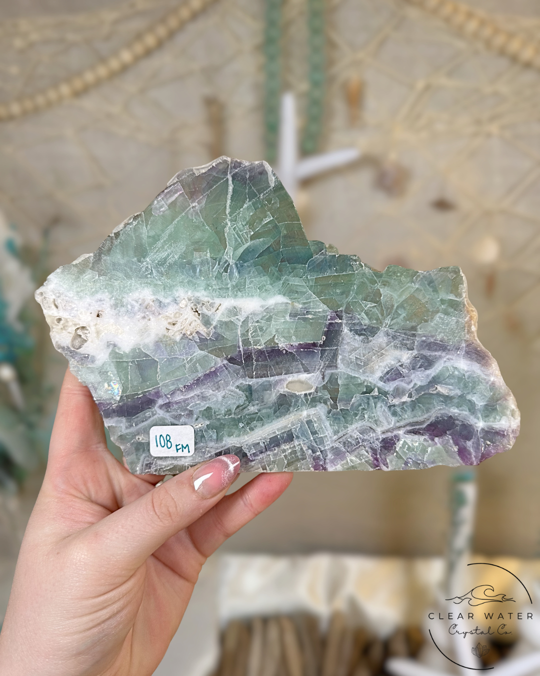 Large Mexican Fluorite slab- Crystal Cascade