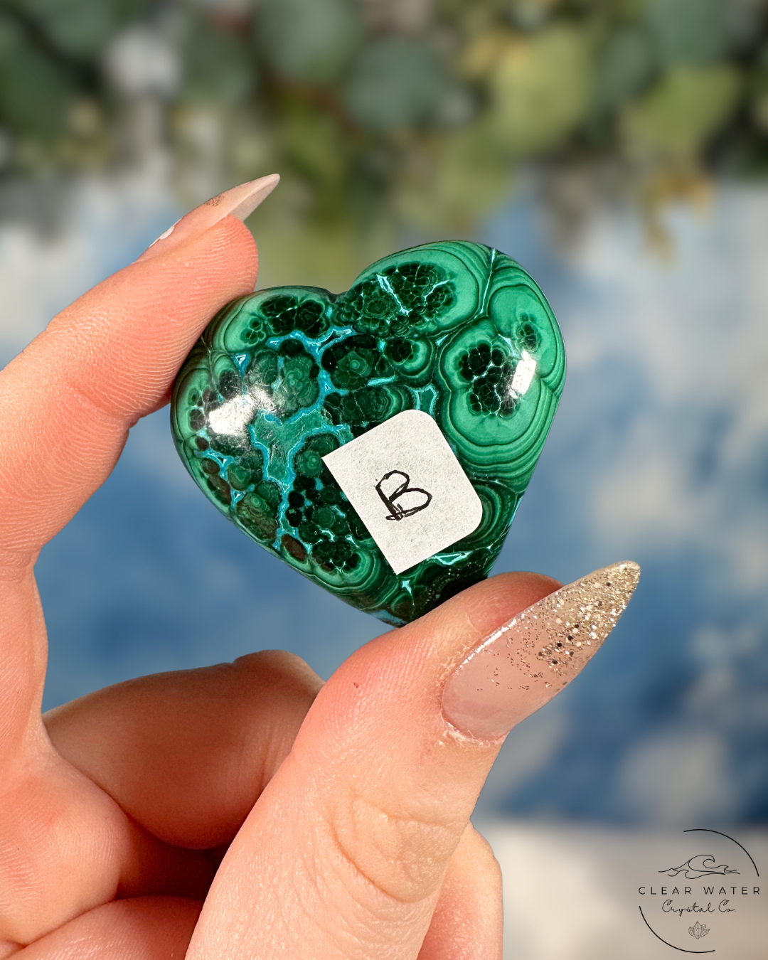 Malachite & Chrysocolla Heart Carvings - Emotional Release & Empowered Communication