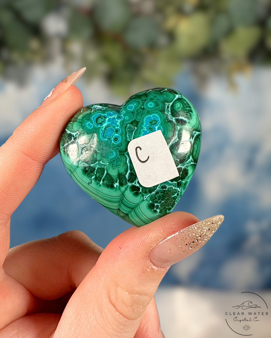 Malachite & Chrysocolla Heart Carvings - Emotional Release & Empowered Communication
