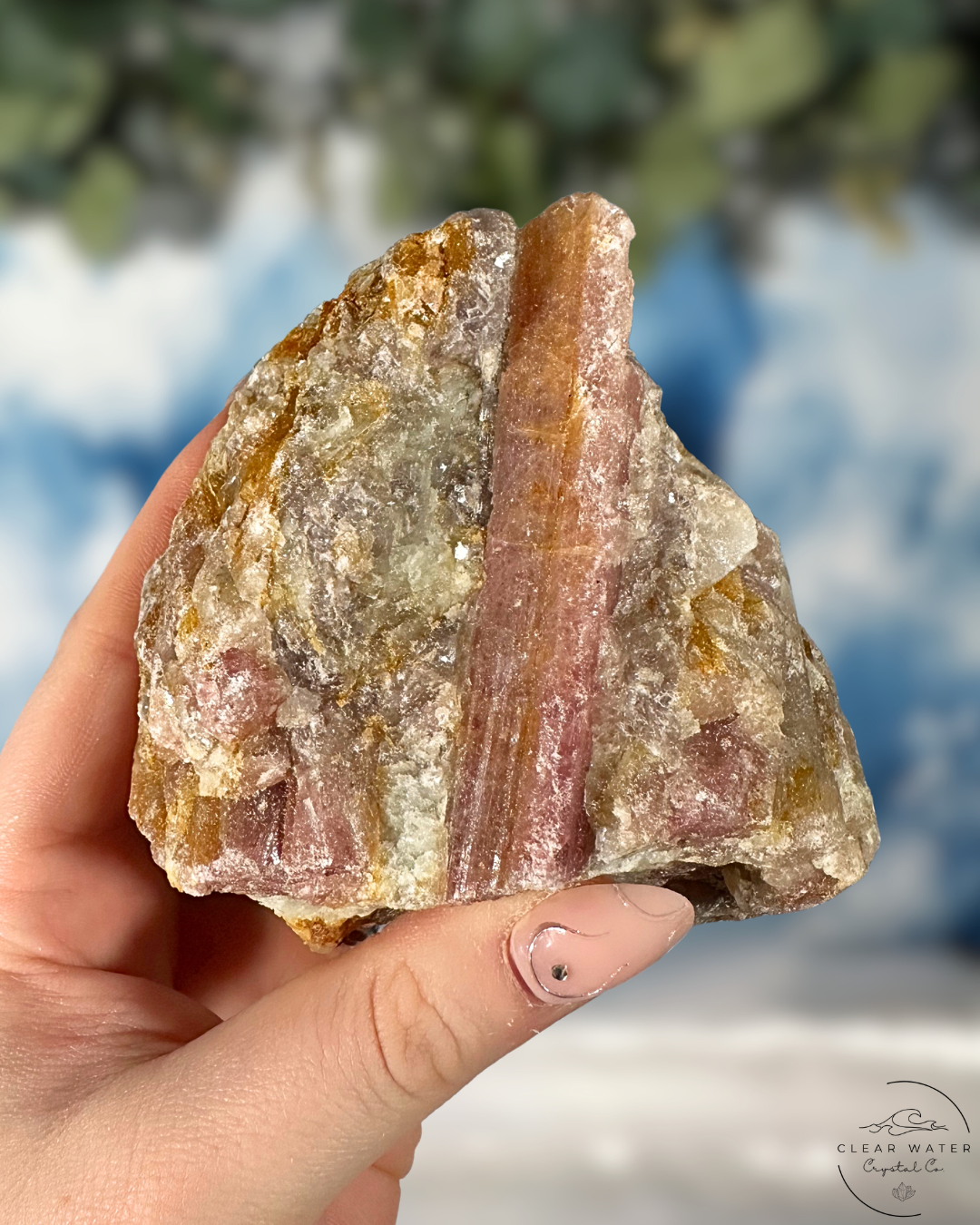 Pink Tourmaline in Matrix: Raw Radiance
