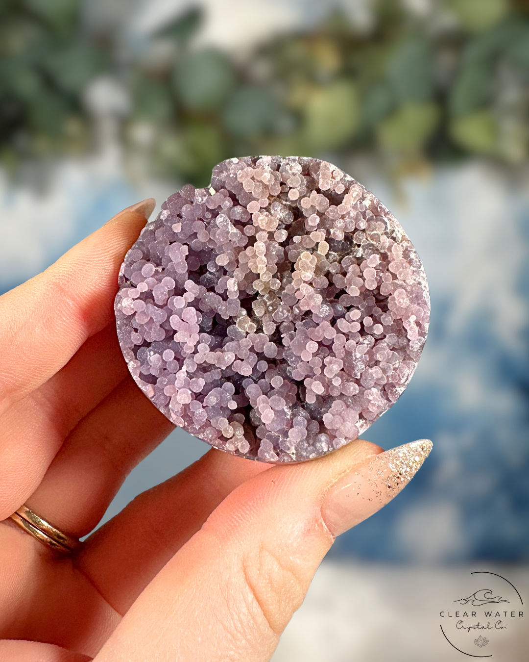 Half-Polished Grape Agate Spheres: Mystical Harvest