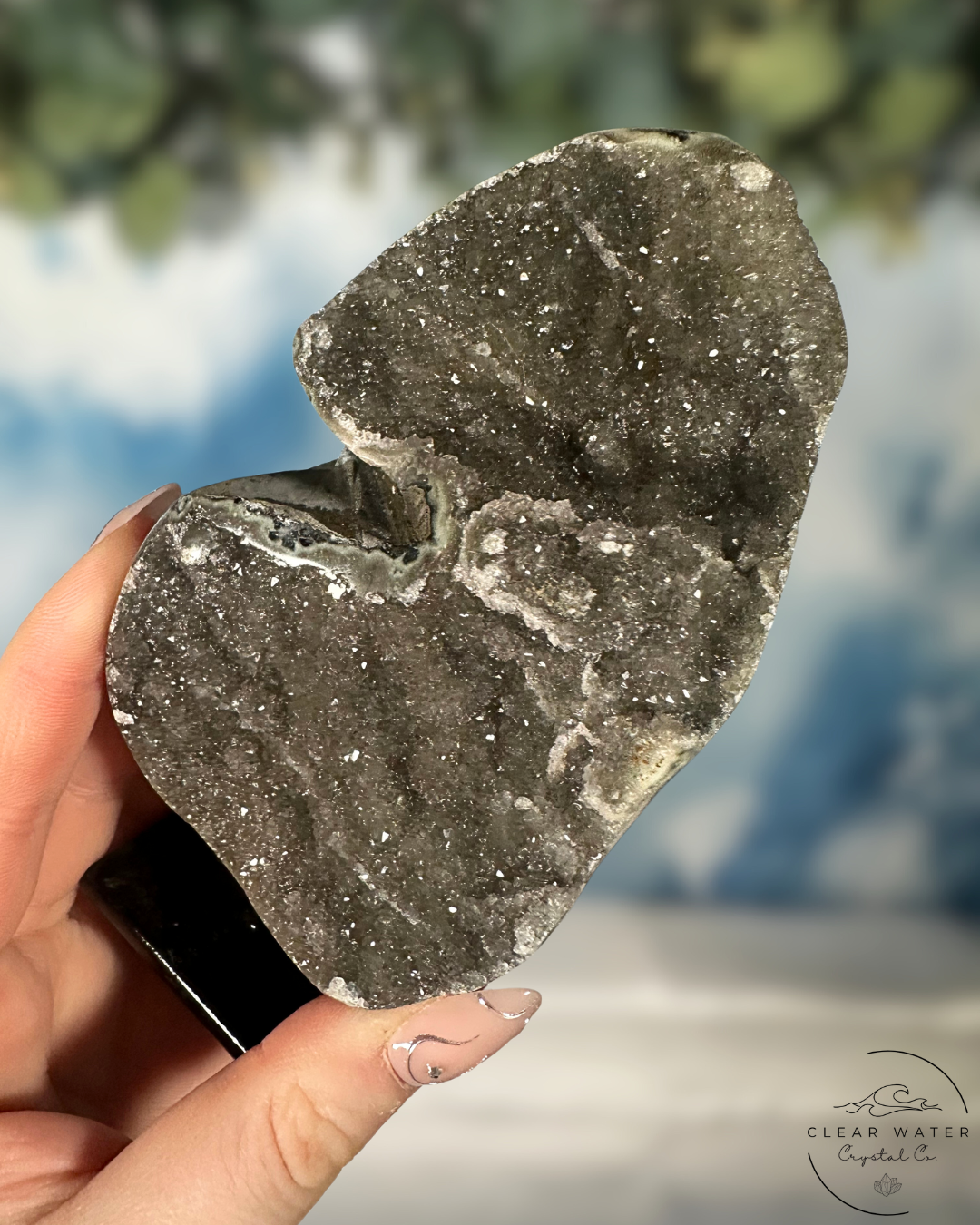 Black Amethyst on Stand