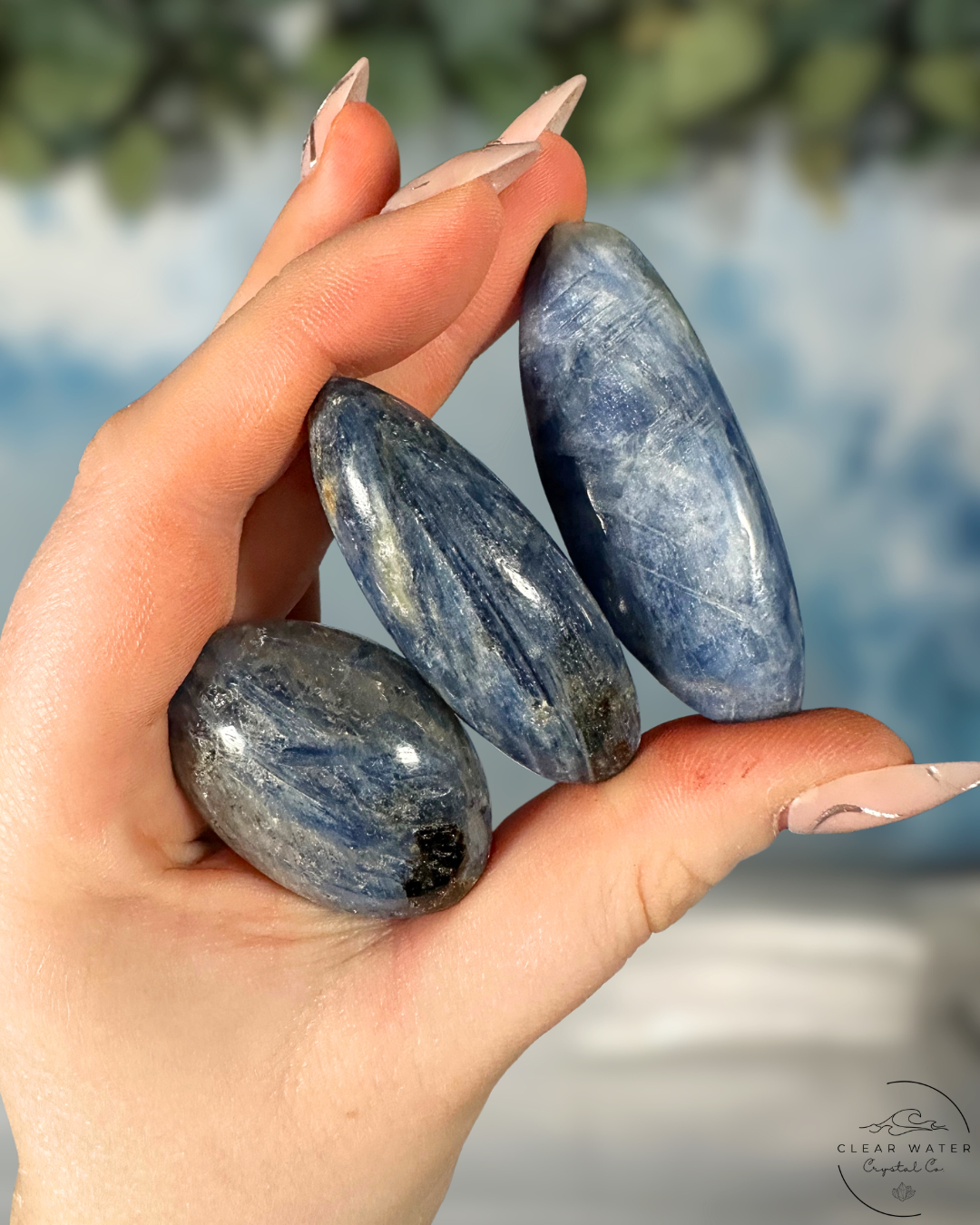 Blue Kyanite in Quartz Tumbles