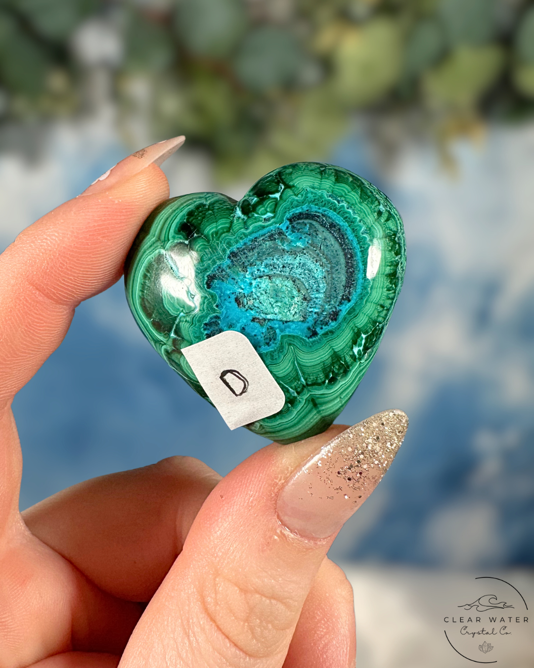 Malachite & Chrysocolla Heart Carvings - Emotional Release & Empowered Communication