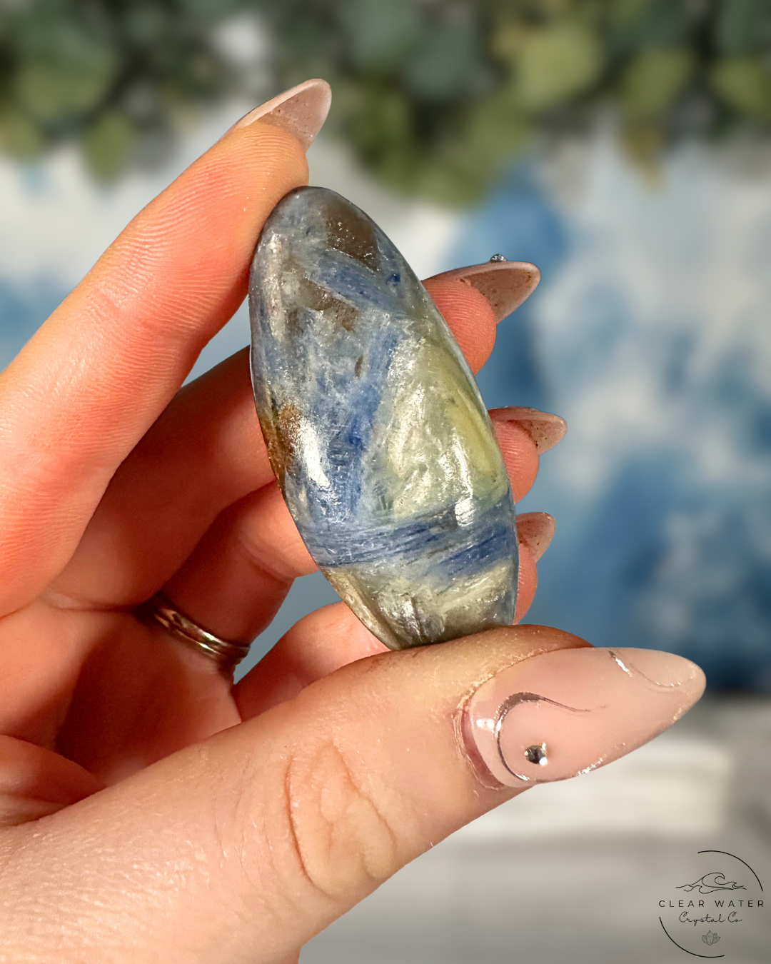 Blue Kyanite in Quartz Tumbles