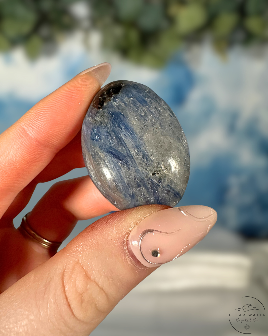 Blue Kyanite in Quartz Tumbles