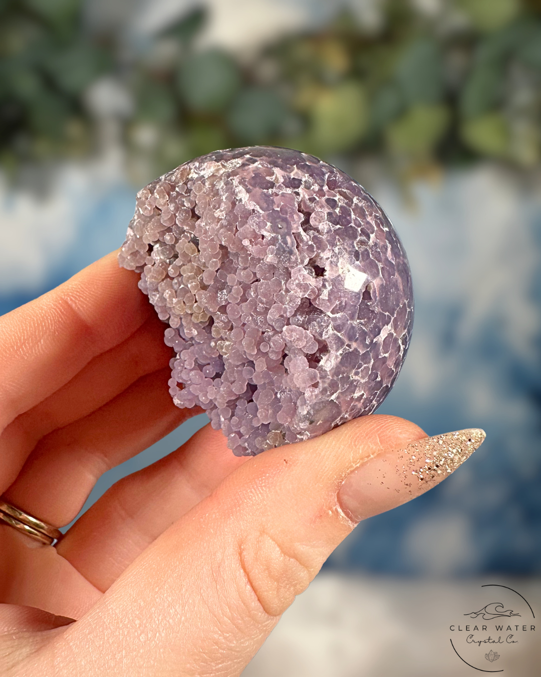 Half-Polished Grape Agate Spheres: Mystical Harvest