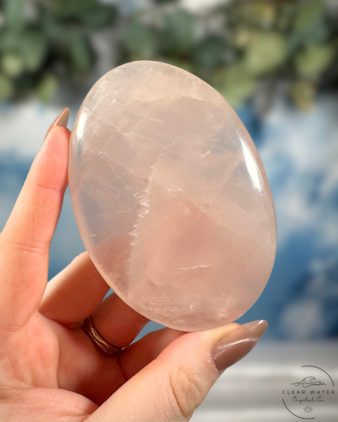 Extra Large Madagascan Rose Quartz Palmstones: Love's Embrace