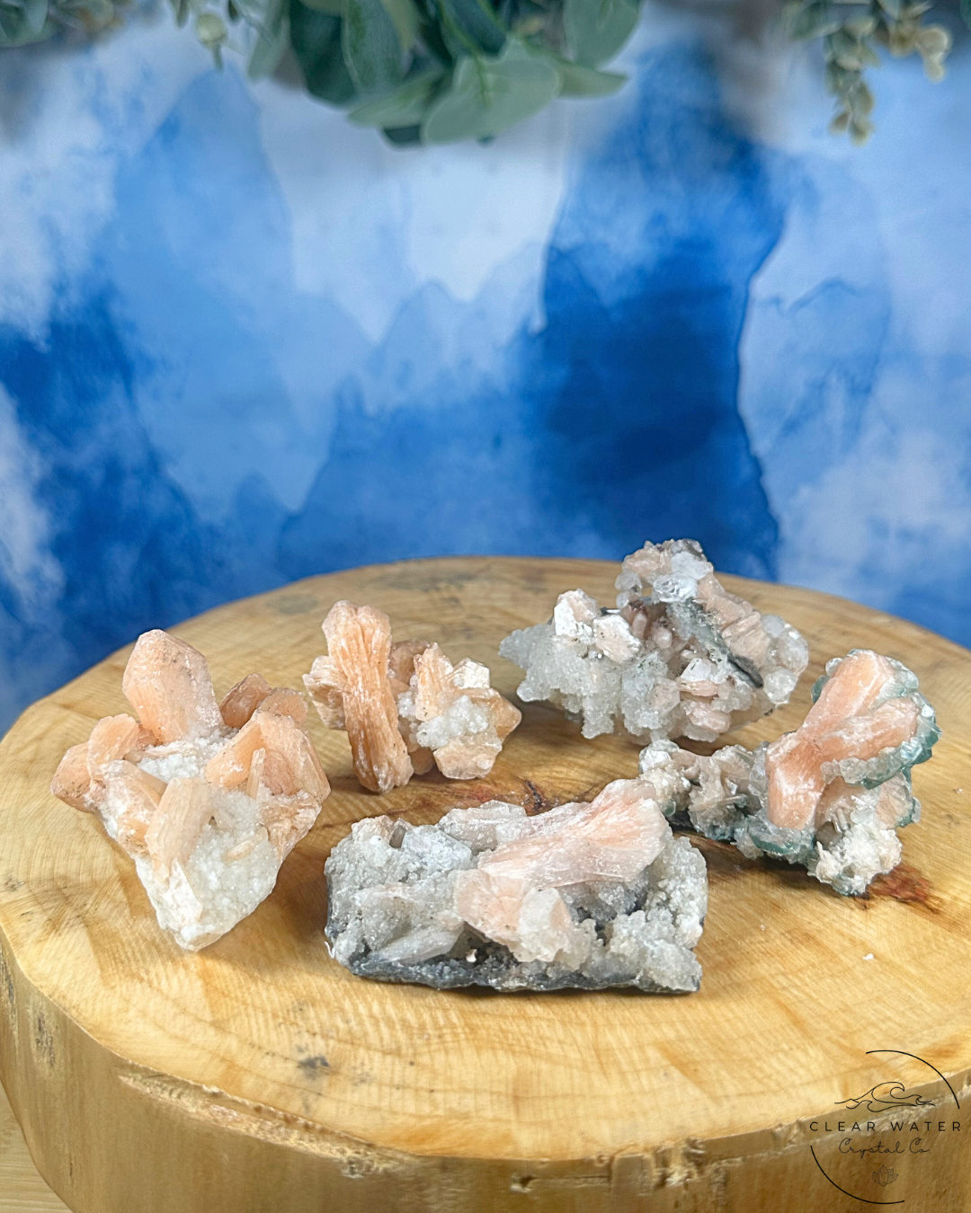 Peach Stilbite Specimens: Soft Connection