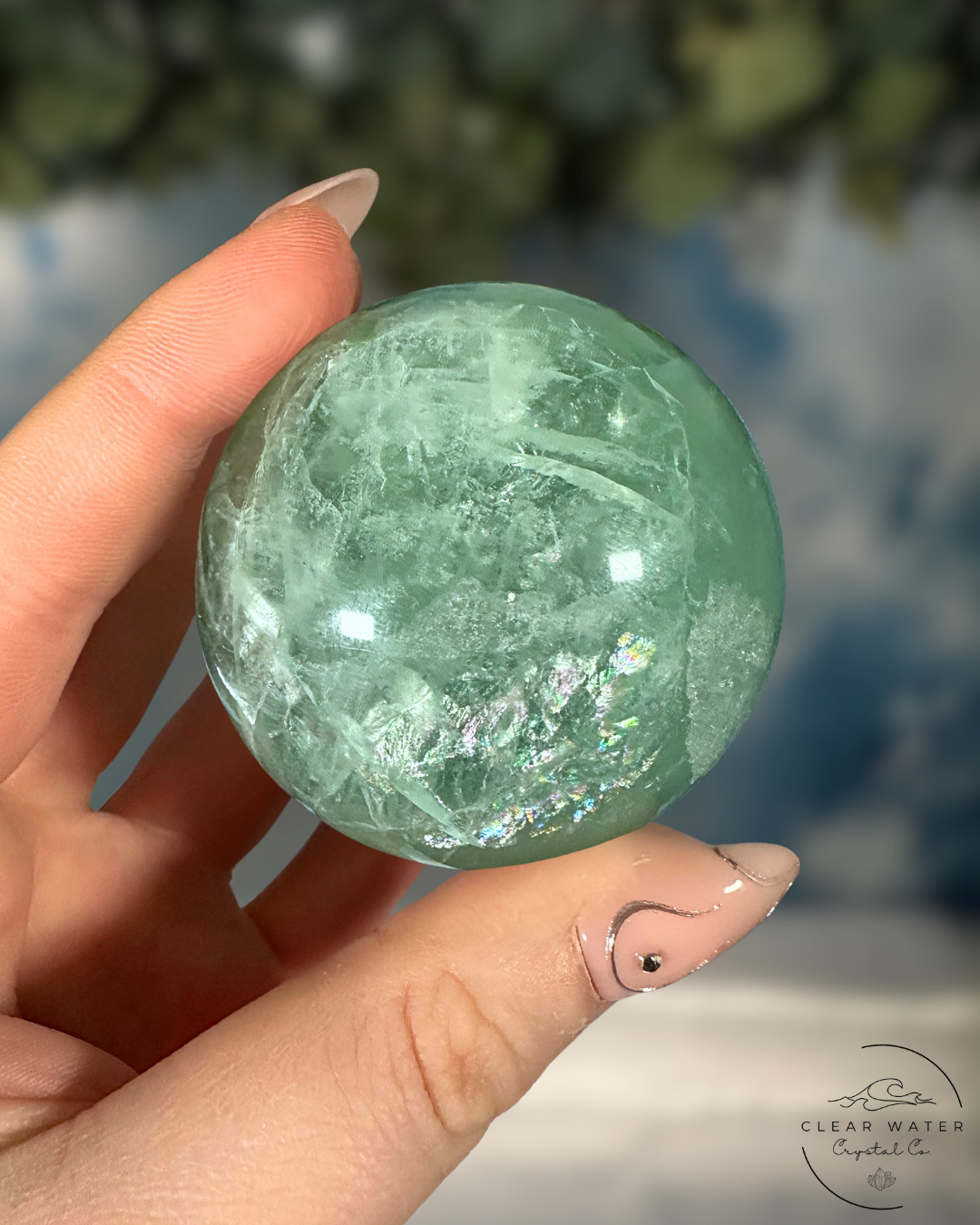 Serene Emerald Fluorite Sphere