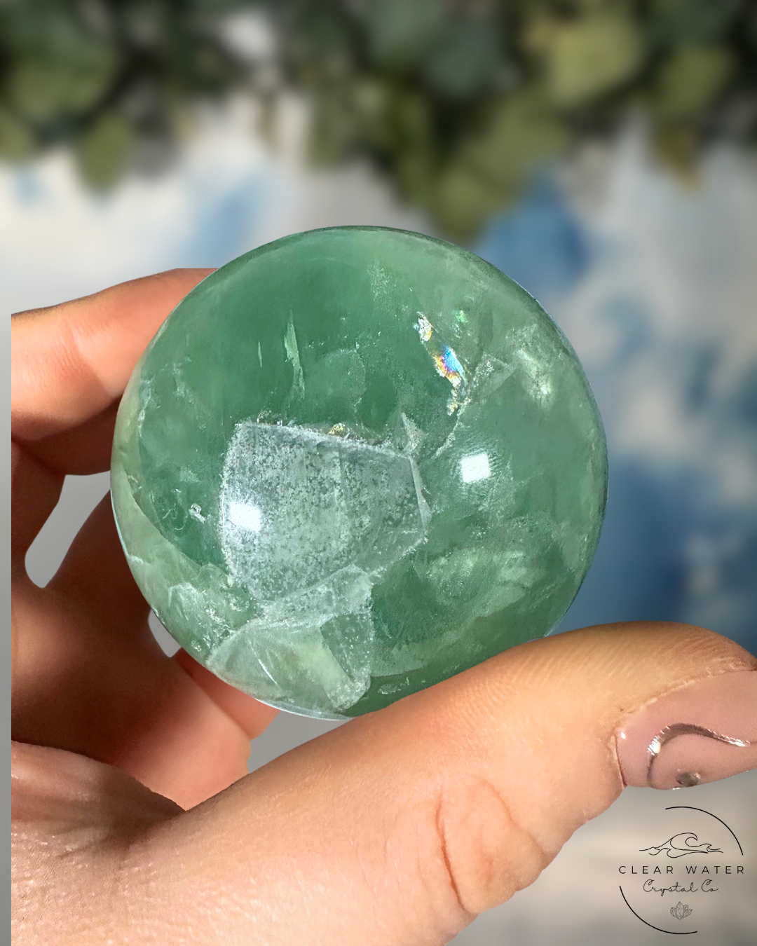 Serene Emerald Fluorite Sphere