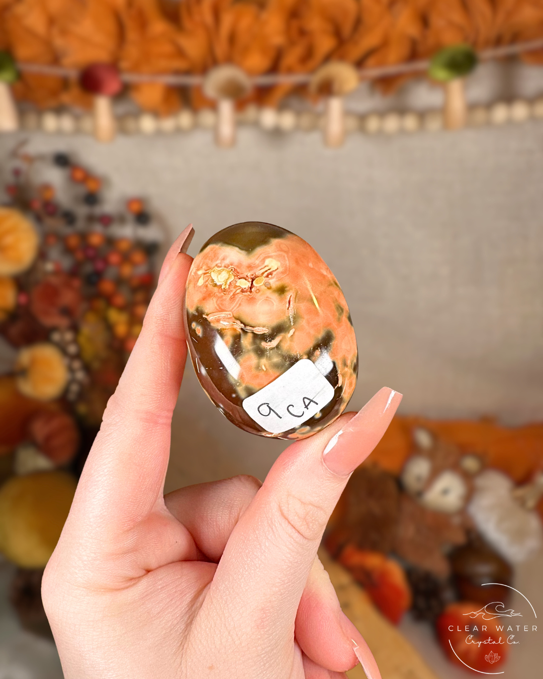 Orca Agate & Carnelian Palmstones – Madagascar