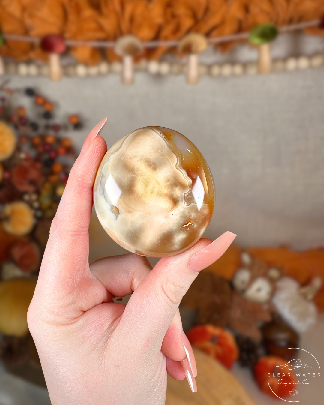 Orca Agate & Carnelian Palmstones – Madagascar