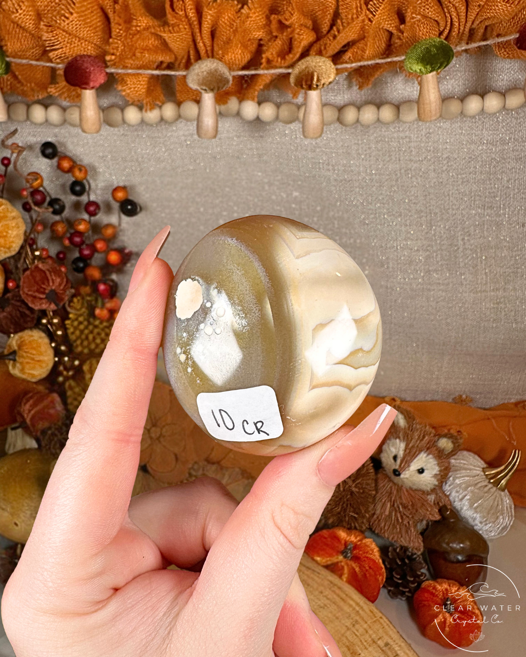 Orca Agate & Carnelian Palmstones – Madagascar