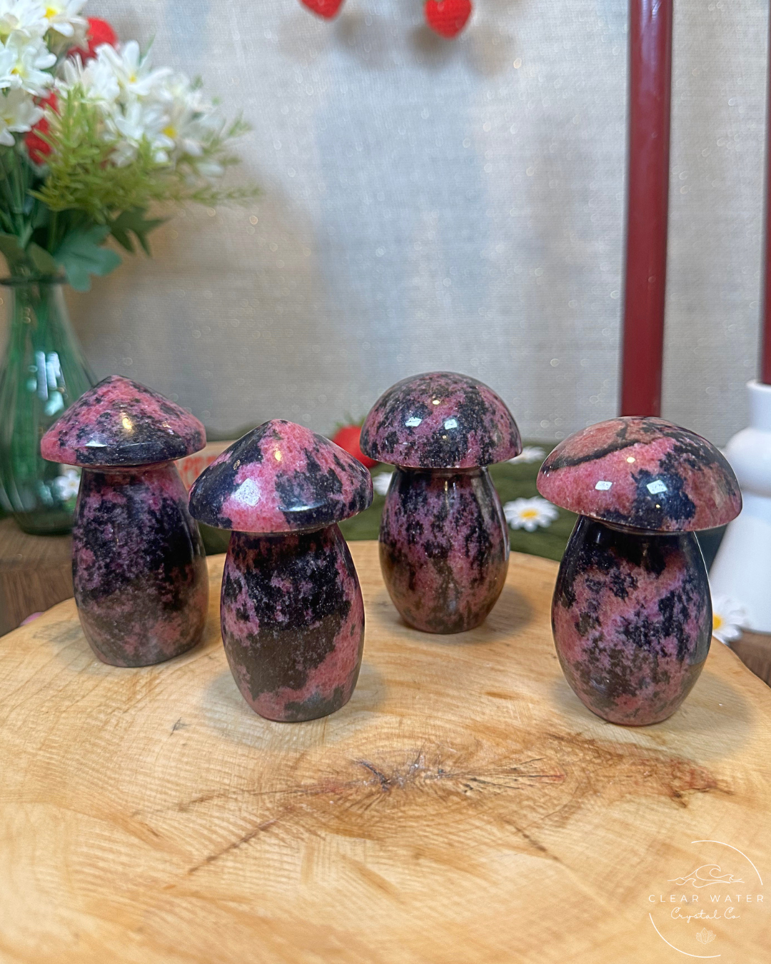 Rhodonite Mushroom Carving | Madagascar