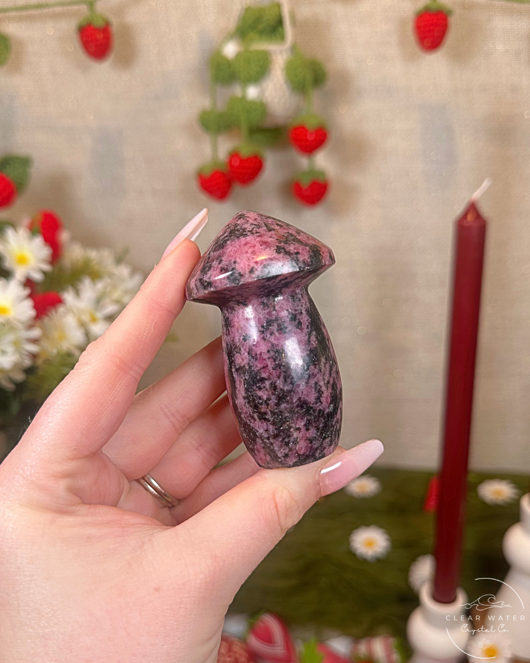 Rhodonite Mushroom Carving | Madagascar
