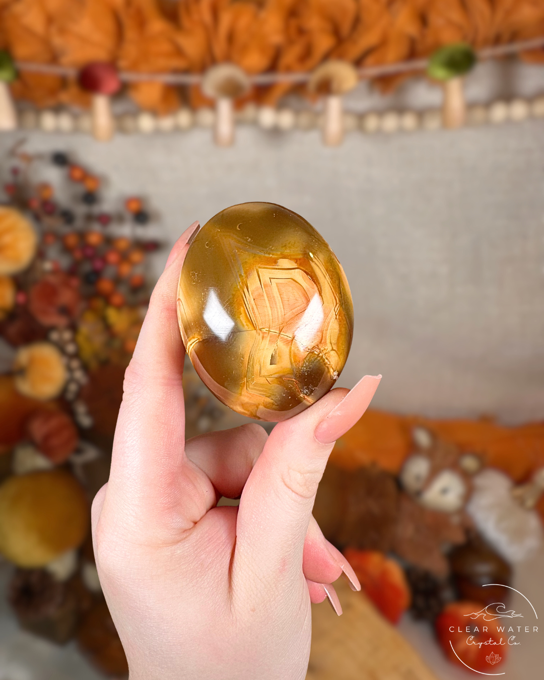 Orca Agate & Carnelian Palmstones – Madagascar