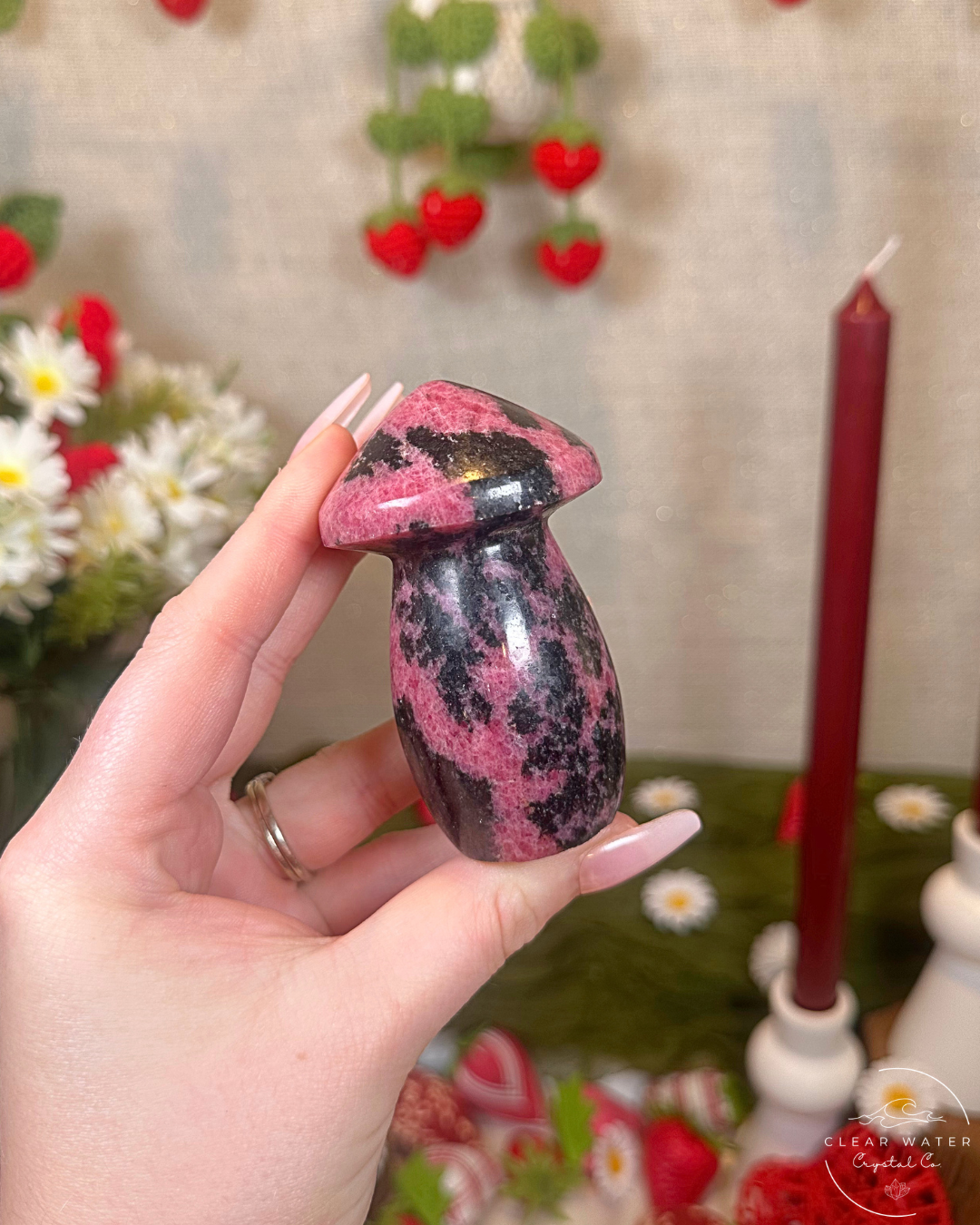 Rhodonite Mushroom Carving | Madagascar