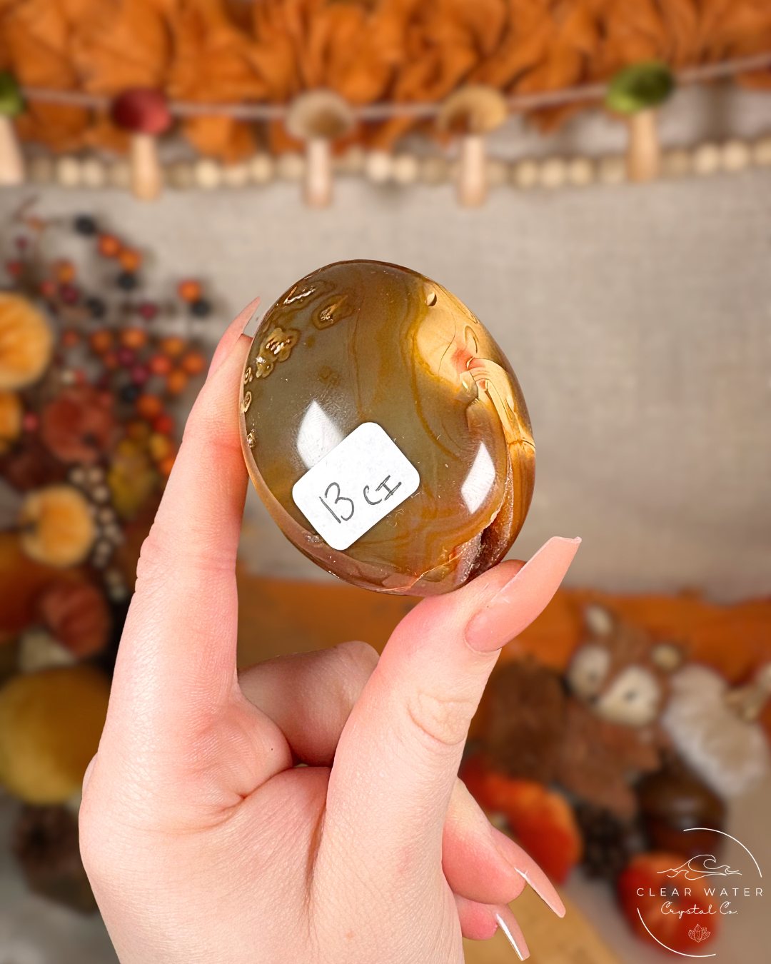 Orca Agate & Carnelian Palmstones – Madagascar