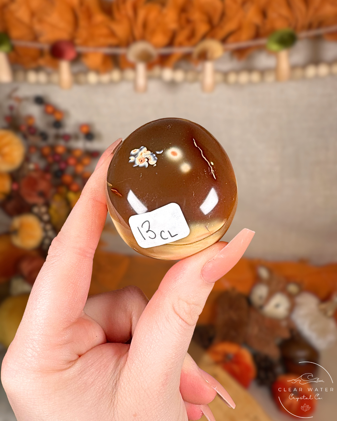 Orca Agate & Carnelian Palmstones – Madagascar