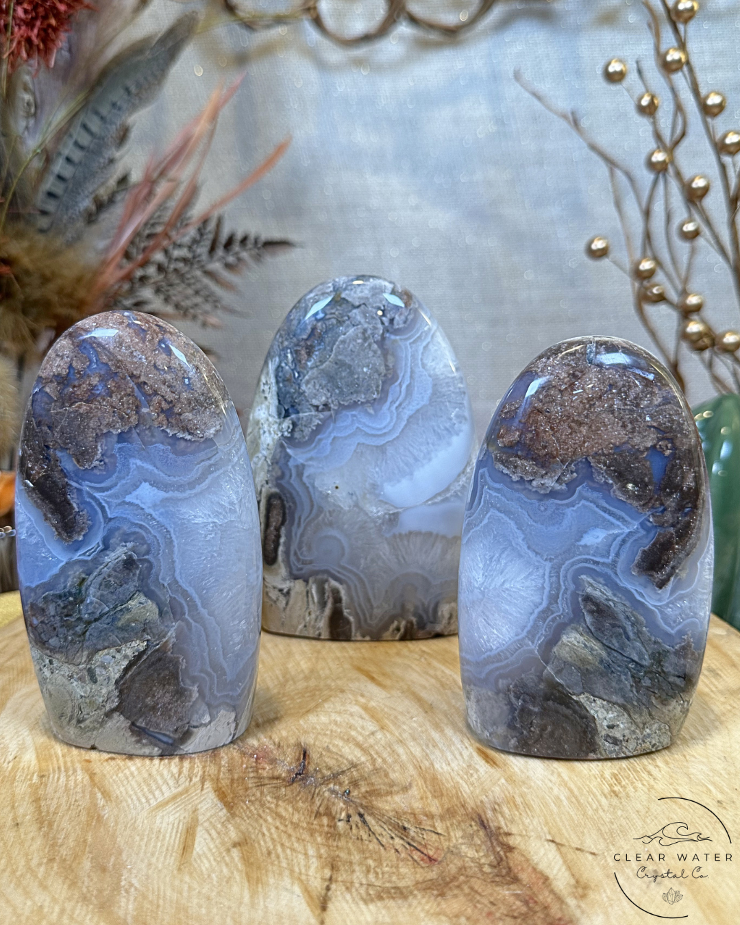 Petrified Wood with Agate Freeforms- Indonesia
