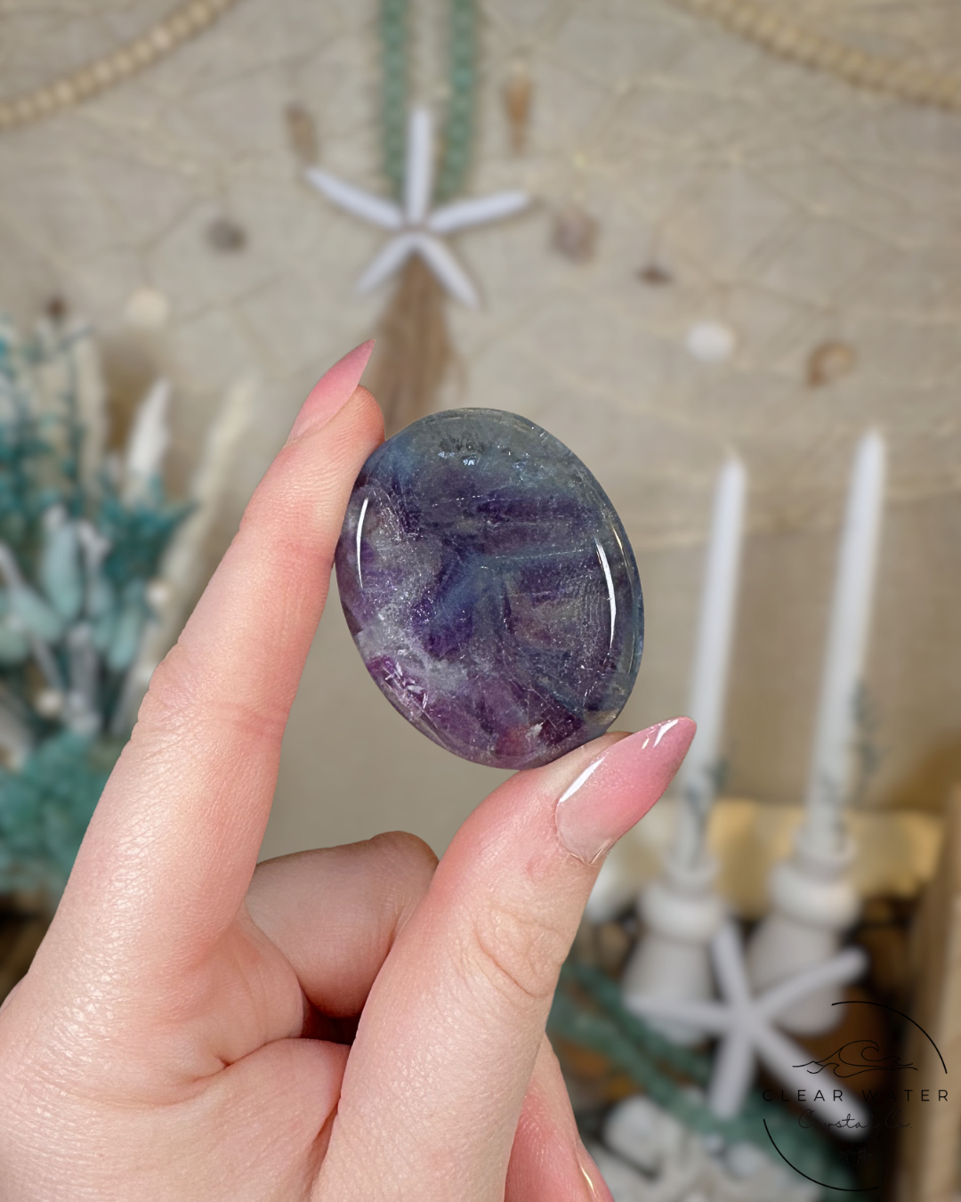 Rainbow Fluorite Worry Stone