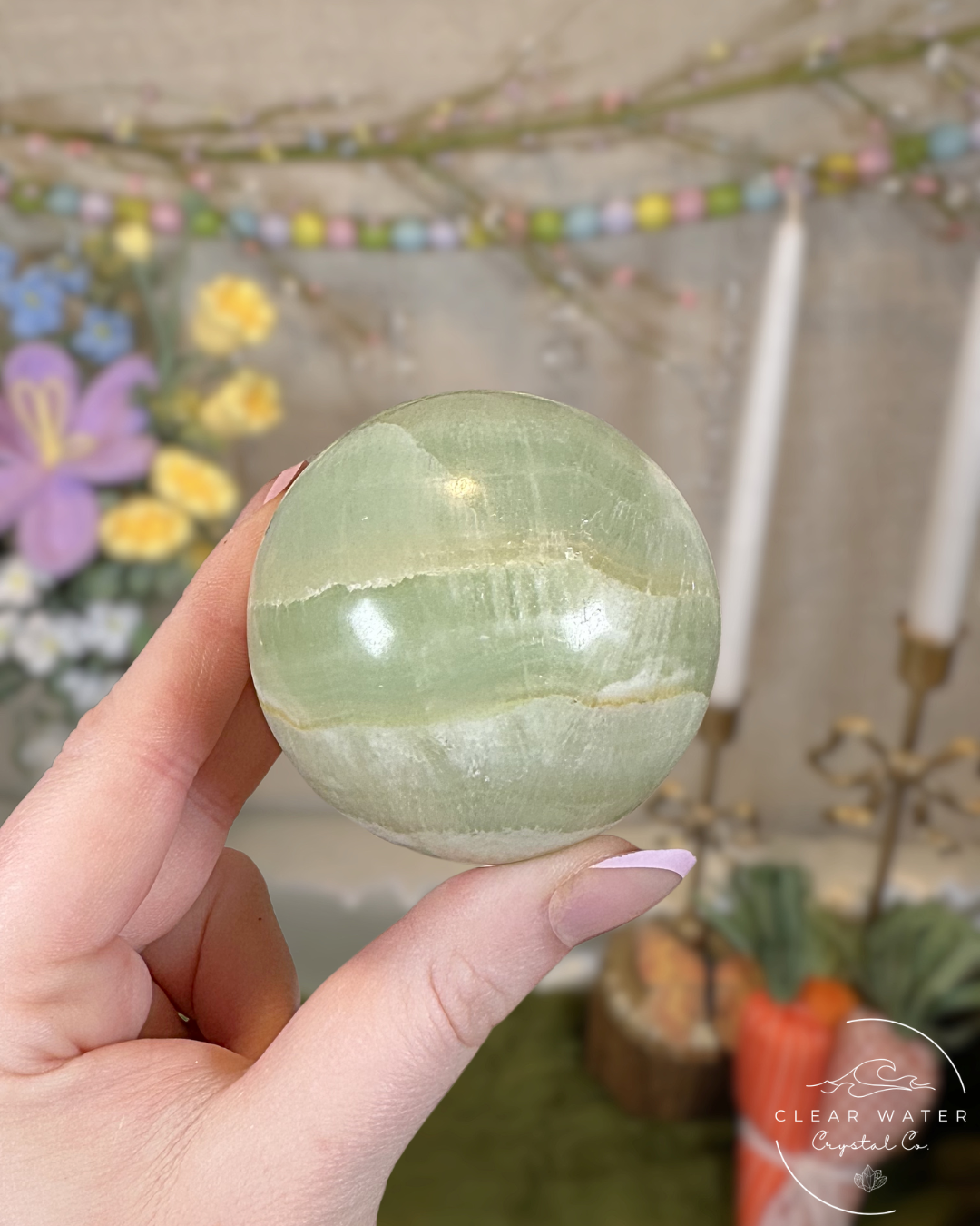 Pistachio Calcite Spheres – Pakistan