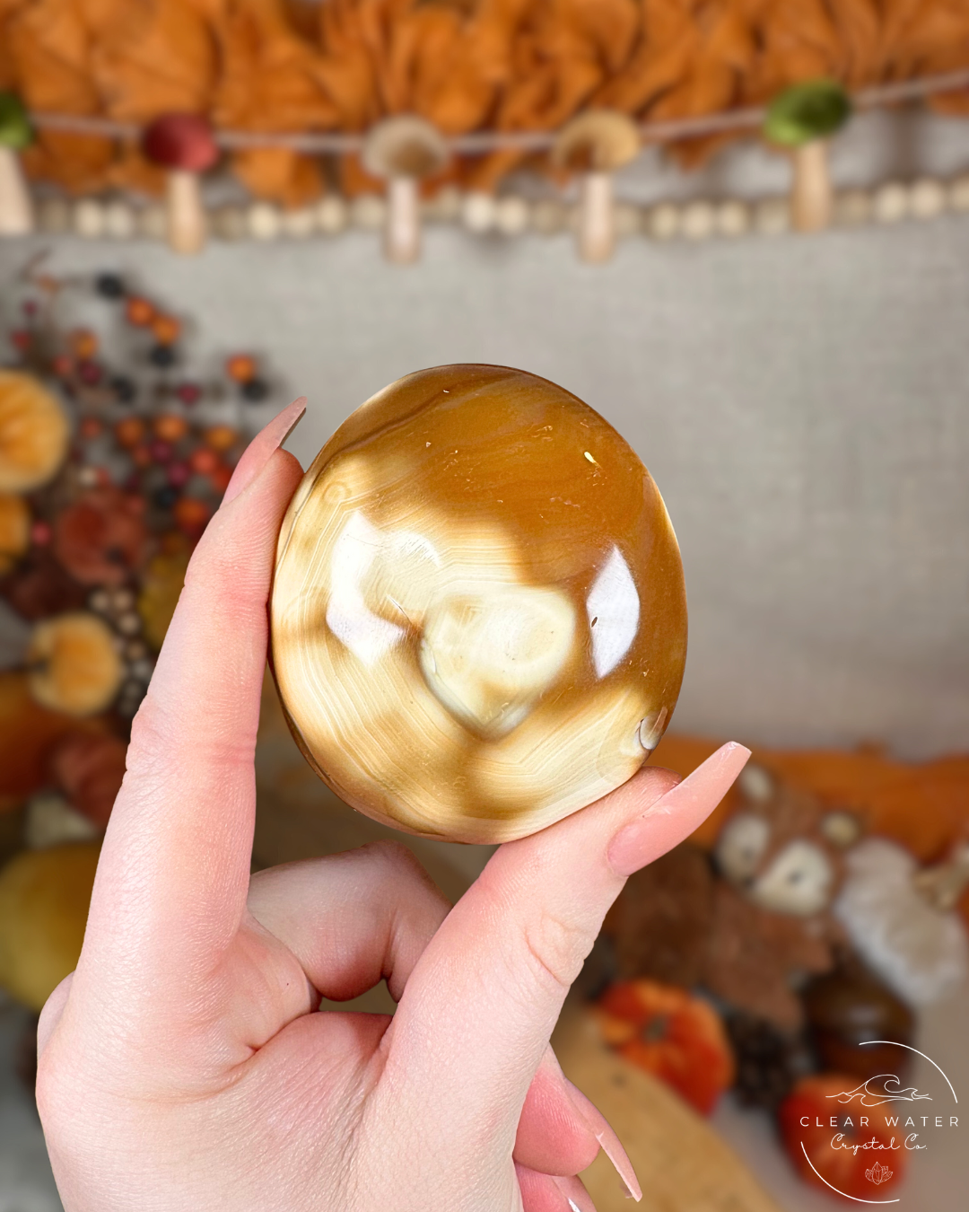 Orca Agate & Carnelian Palmstones – Madagascar