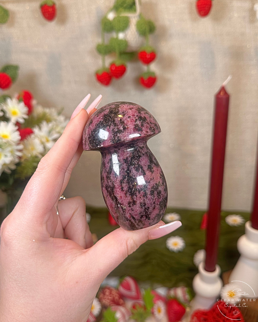 Rhodonite Mushroom Carving | Madagascar