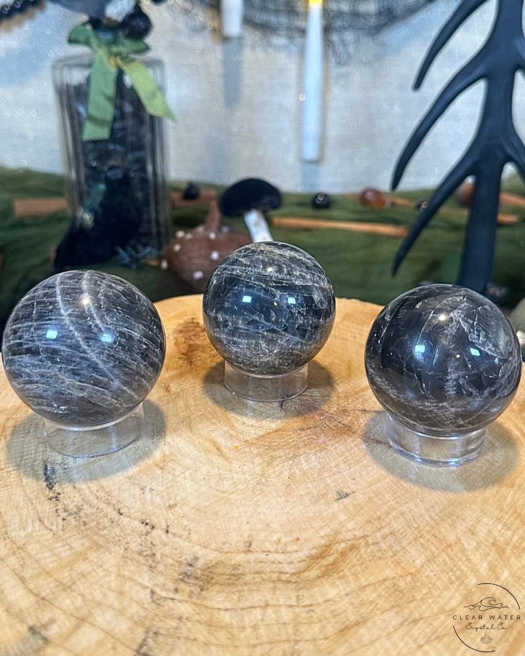Black Moonstone Sphere | Madagascar