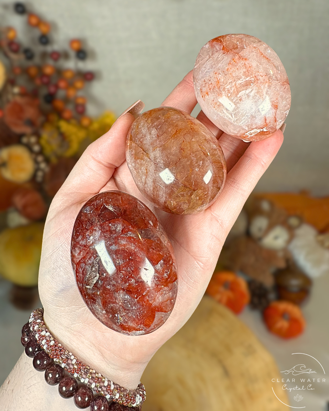 Fire Quartz Palmstones – Madagascar