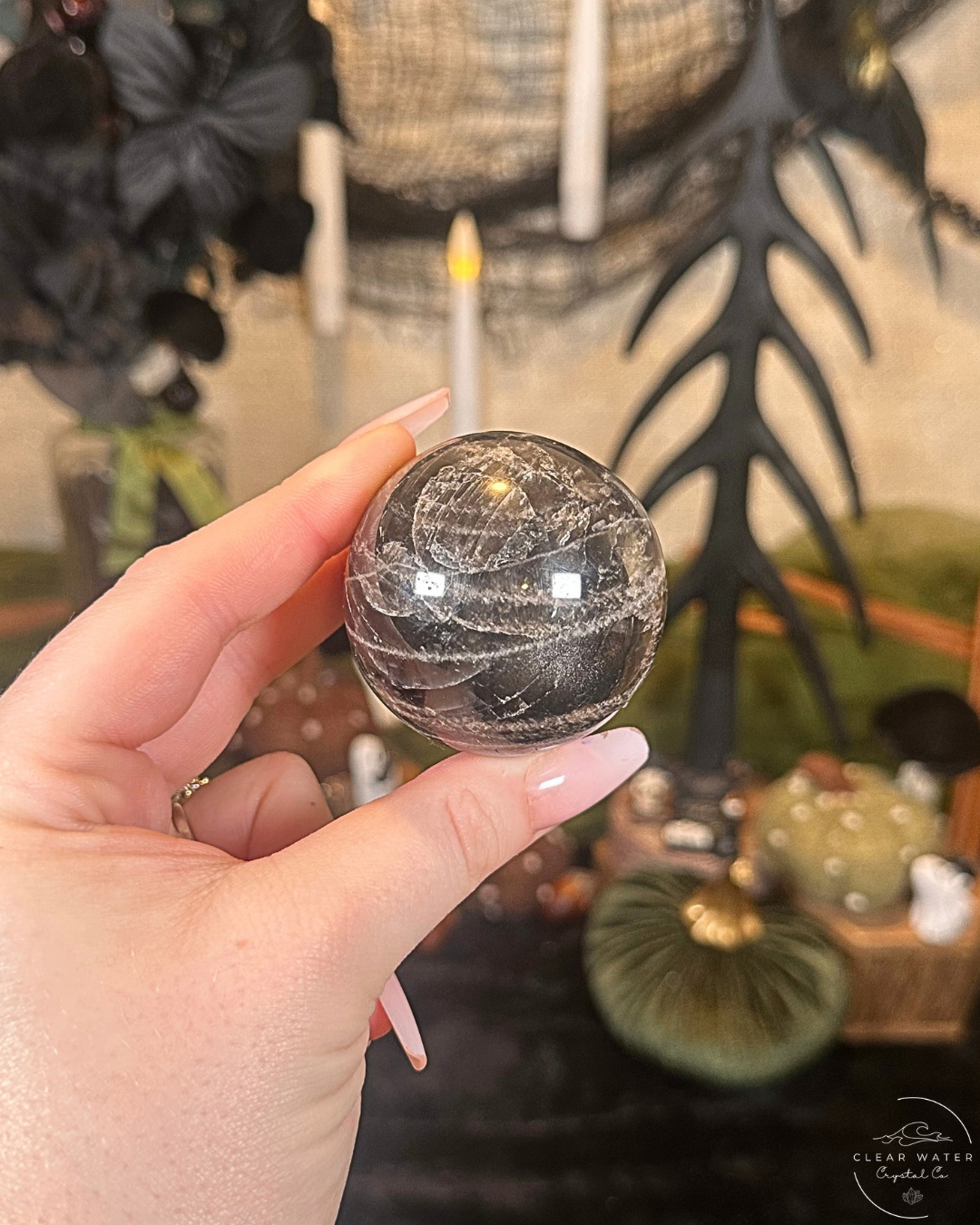 Black Moonstone Sphere | Madagascar