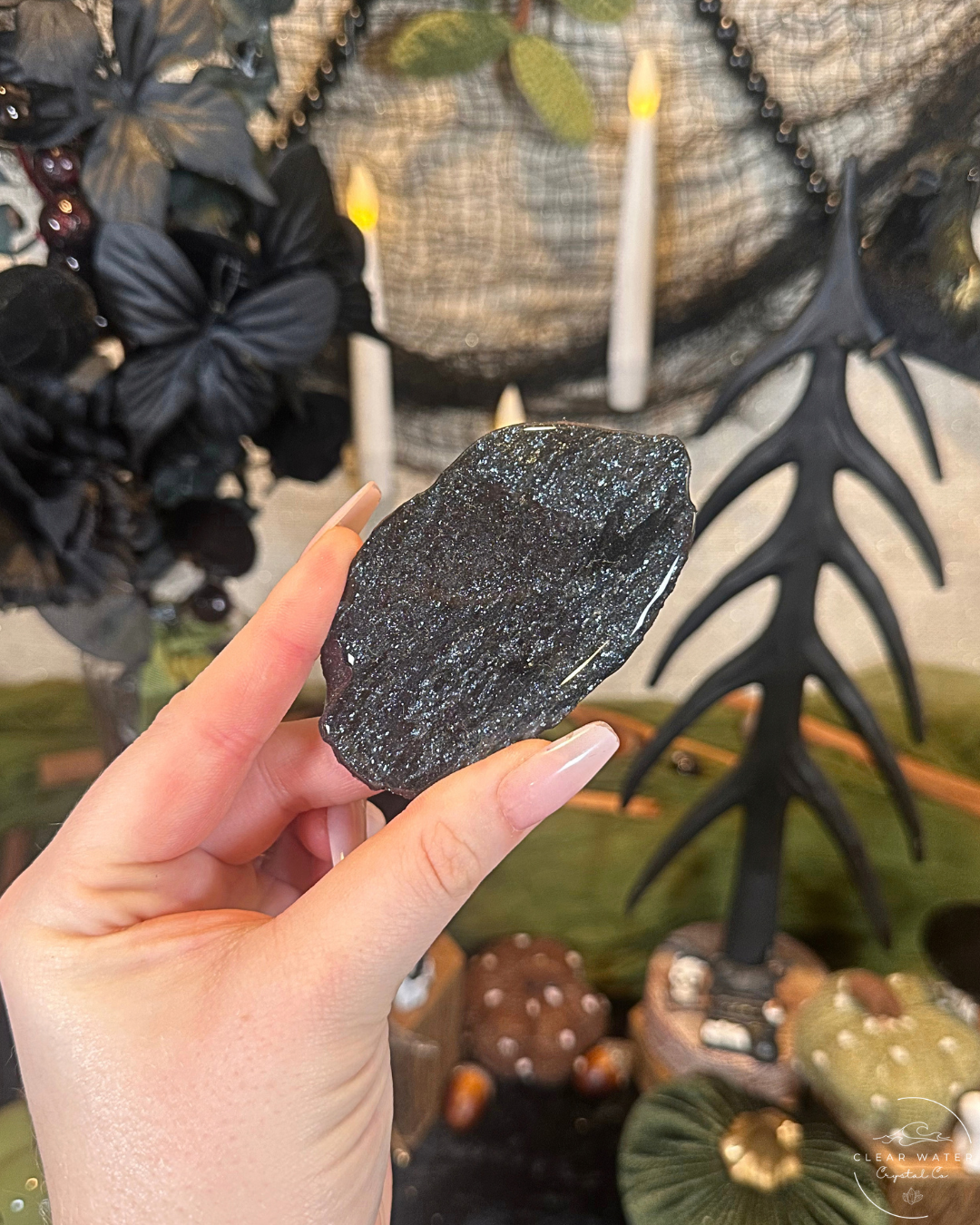 Specular Hematite Slab with Stand | Michigan