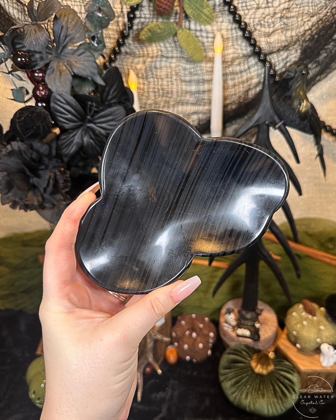 Midnight Lace Obsidian Bowl | Noir Skies