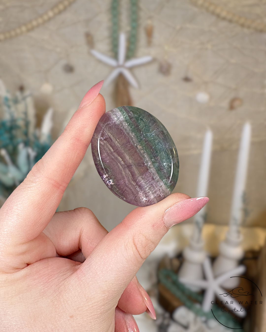 Rainbow Fluorite Worry Stone