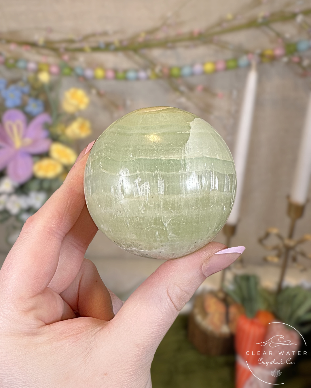 Pistachio Calcite Spheres – Pakistan