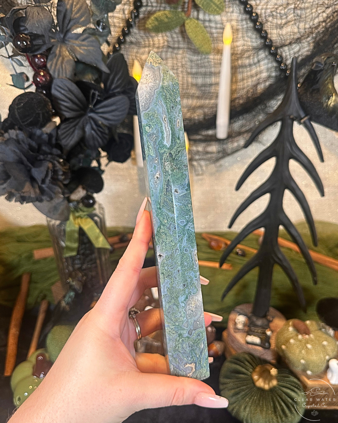 Moss Agate Statement Tower