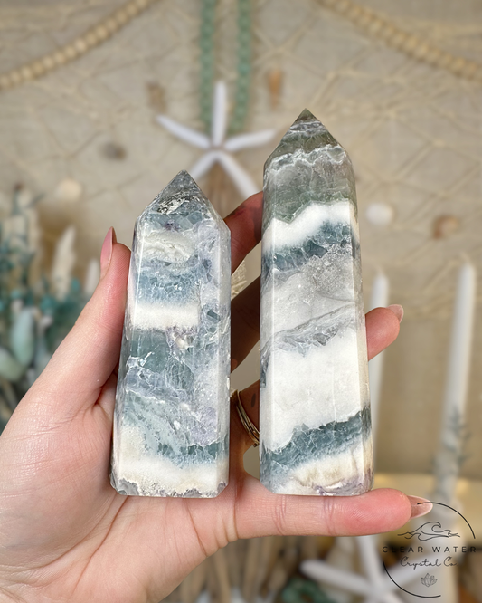 Silky Blue Flourite Tower- China