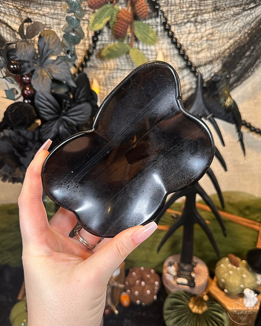 Midnight Lace Obsidian Bowl | Ghostly Veil