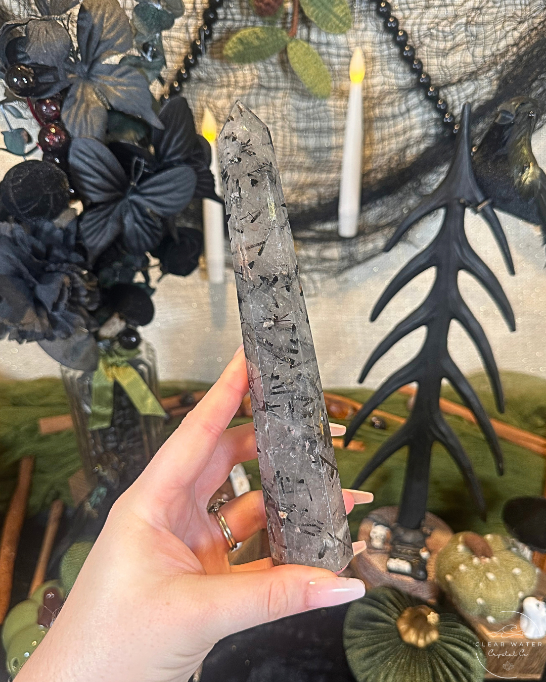 Large Tourmaline in Quartz Statement Tower