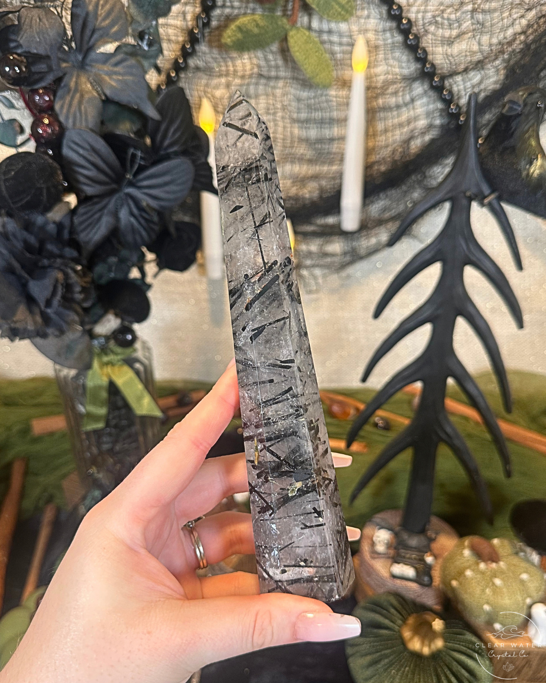 Large Tourmaline in Quartz Statement Tower