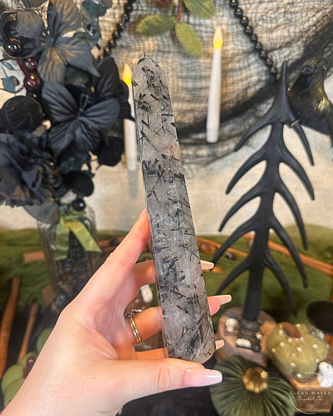 Large Tourmaline in Quartz Statement Tower