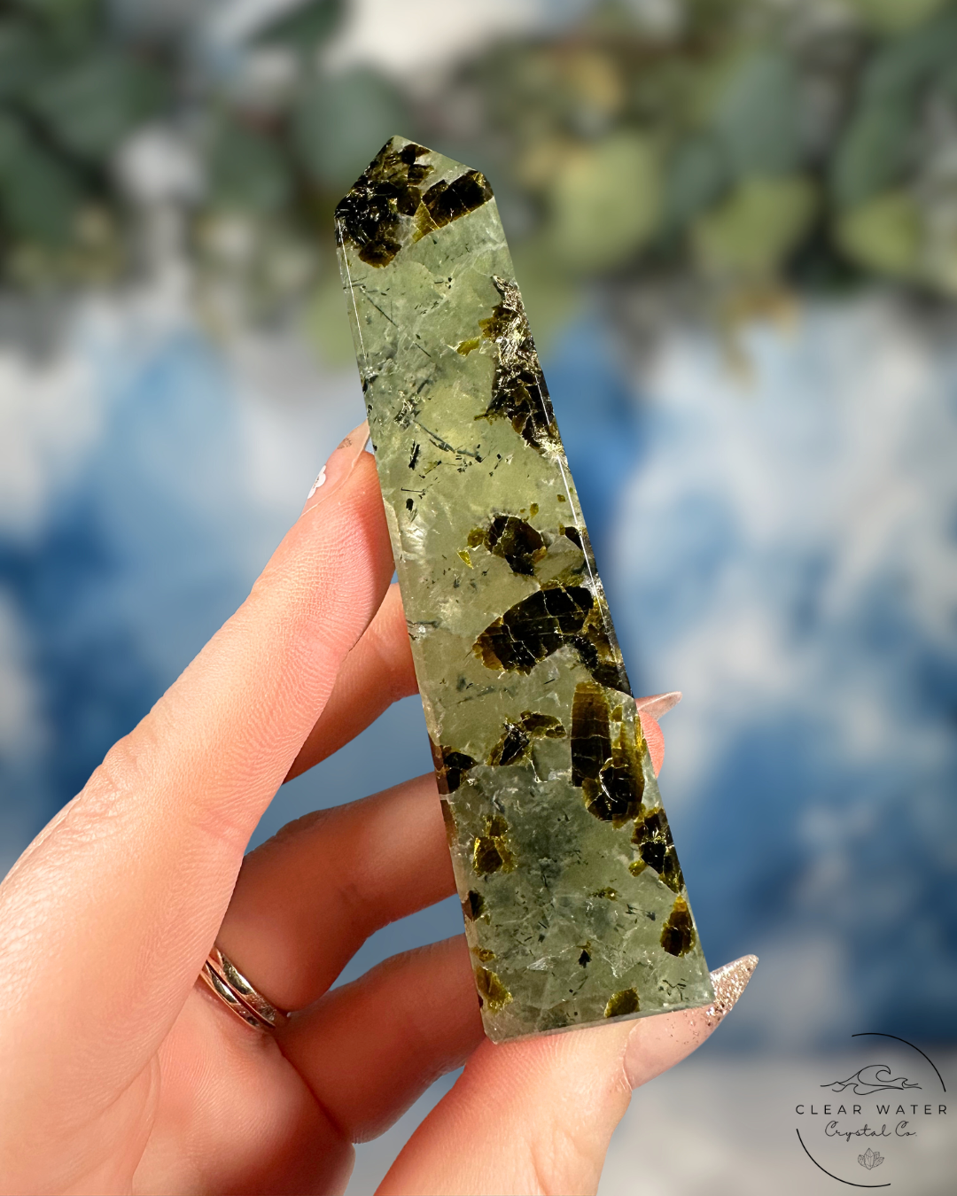 Gemmy Prehnite Towers: Emerald Gardens