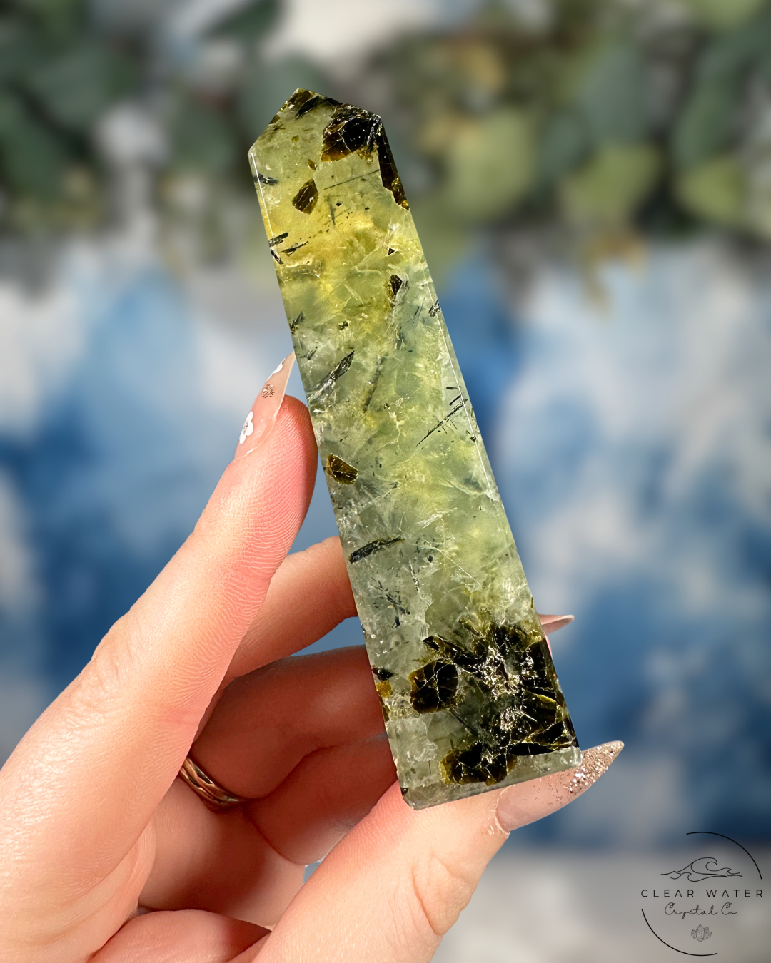 Gemmy Prehnite Towers: Emerald Gardens