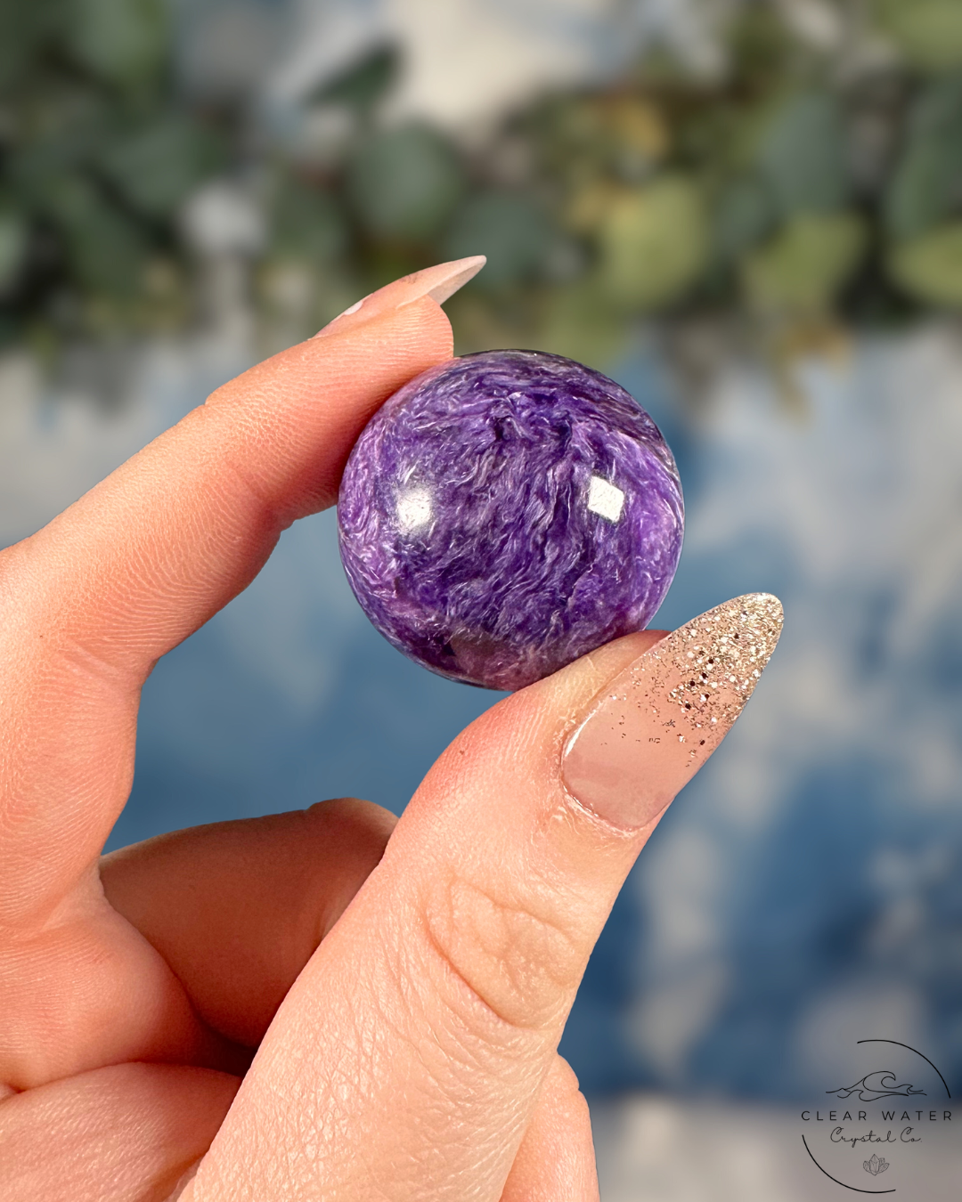 Charoite Sphere from Russia: Royal Radiance