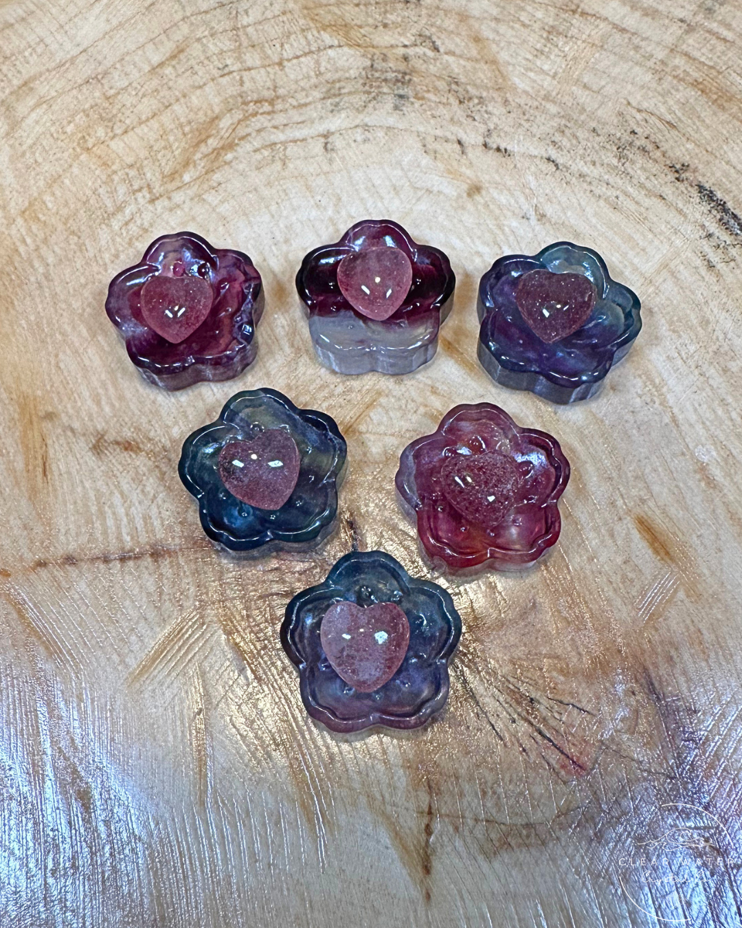 Mini Fluorite Flower Trinket Dish/Textured Worry Stone