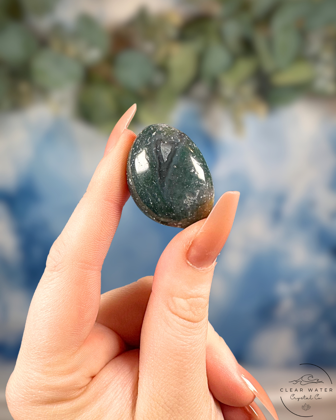 Moss Agate Tumble Stones: Grounded Growth