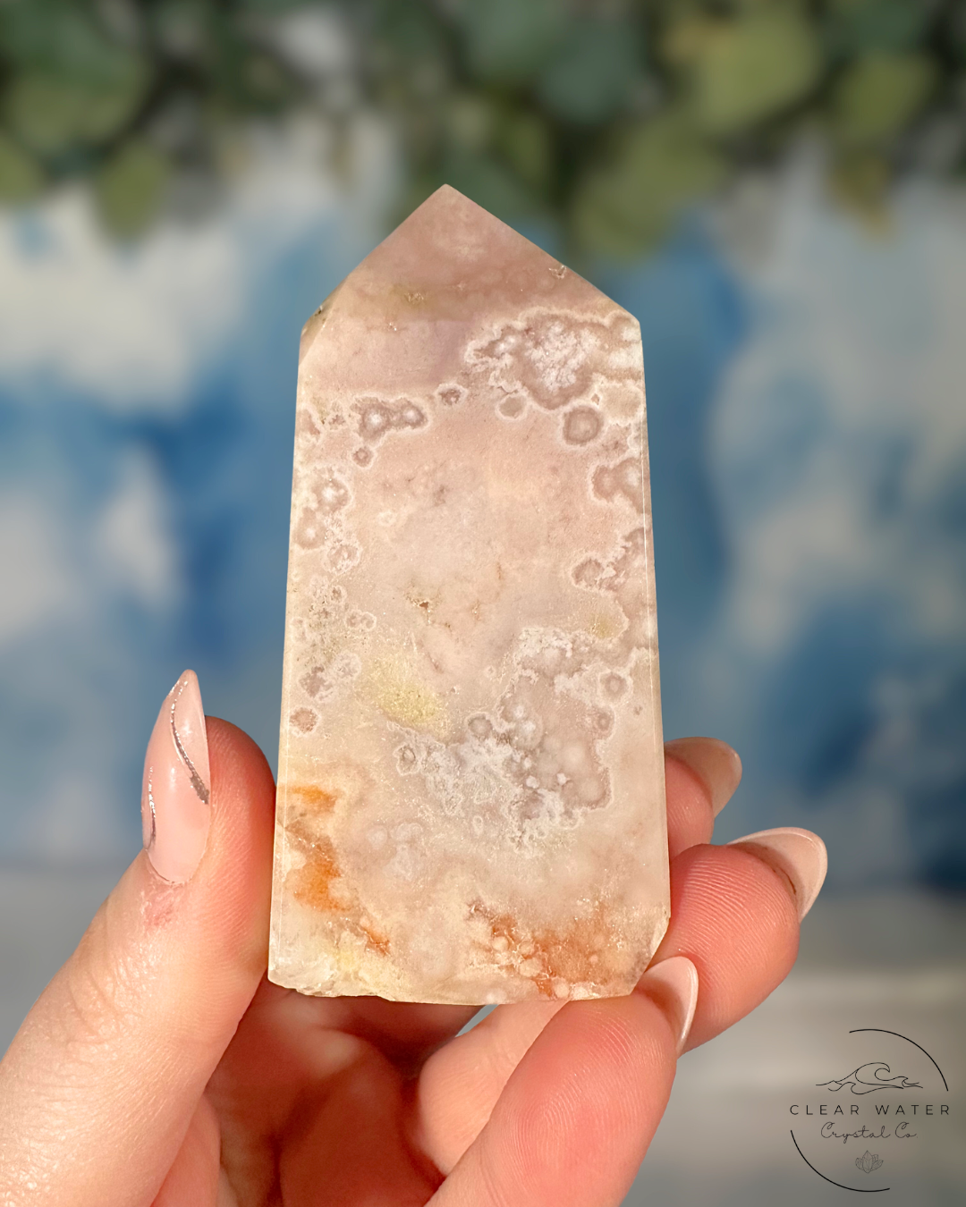 Blooming Heart Tower: Flower Agate & Pink Amethyst Synergy
