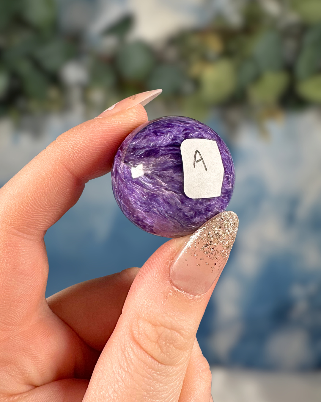 Charoite Sphere from Russia: Royal Radiance