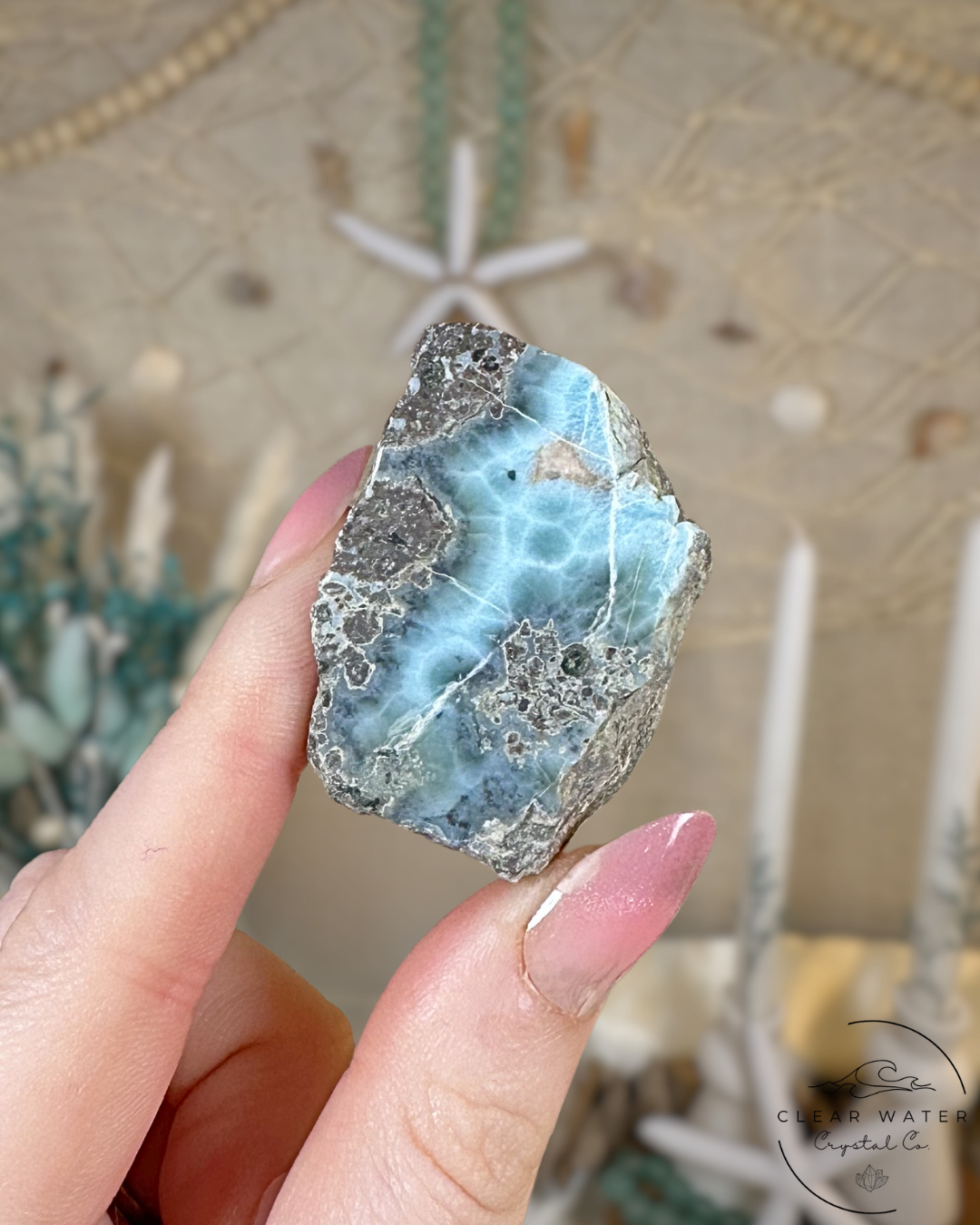 Larimar Semi-Polished Freeform- Dominican Republic